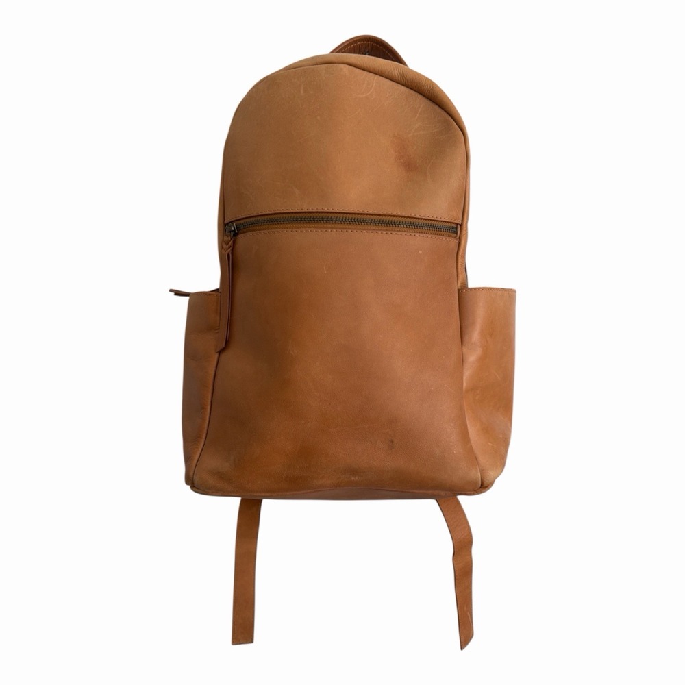 ABLE Abera Leather Backpack Bag Tan Cognac Brown Handmade In Brazil Minimalist